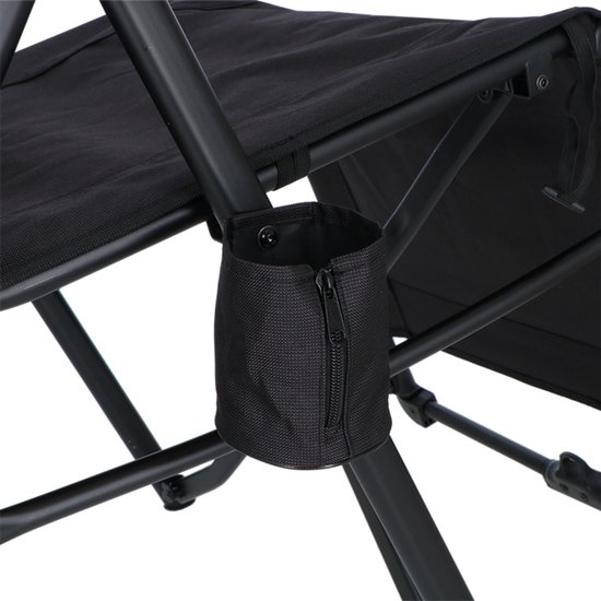 Travellife Festo set van 2 Relaxstoelen - Graphite Black - 110 kg draagvermogen - Inclusief bekerhouder en draagtas van Travellife — afbeelding 4