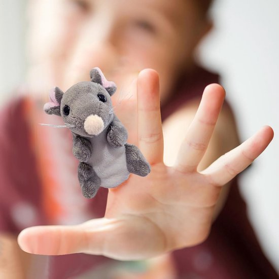 Dierenpoppen - Vingerpoppen speelgoed - Rollenspel verhalen - Zachte pluche materialen - 9 cm per pop — afbeelding 3