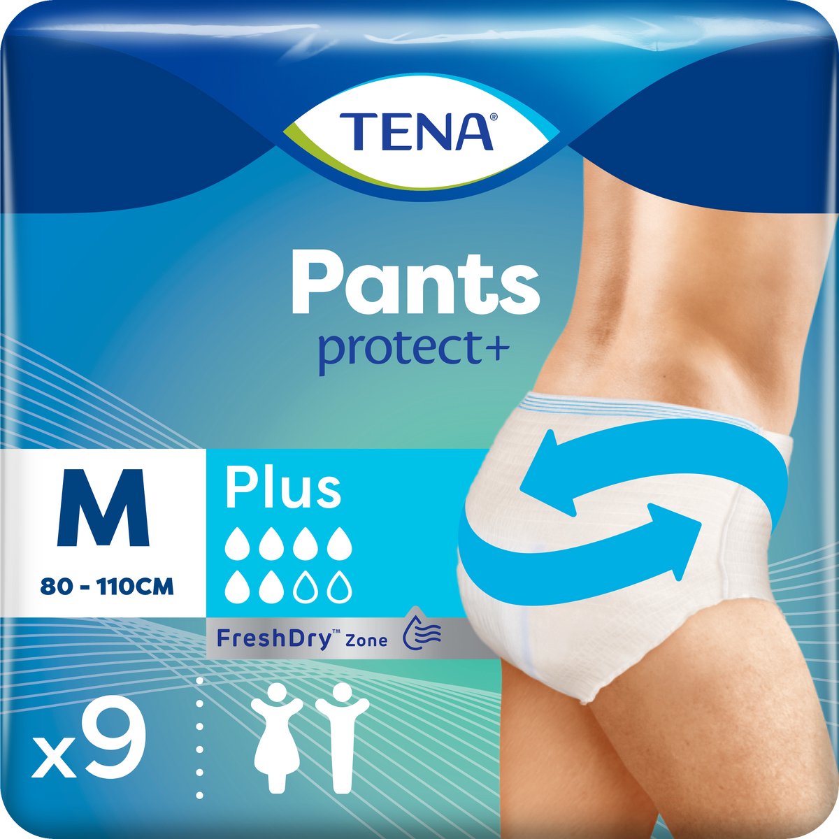 TENA Pants Plus Medium - Maat M - Matige tot hoge incontinentie - Pak van 9