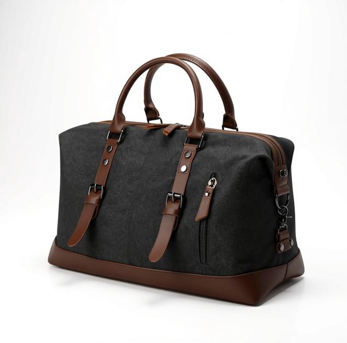 Maison Elara Canvas reistas 32L zwart - Vintage unisex weekendtas met schouderriem - voor reizen, kamperen en sport