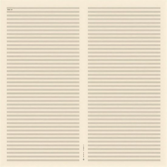 Een pagina met beige lijnen, vergelijkbaar met muziekpapier. Tekst 'PAGE 13' staat linksboven. Onderaan staat copyrightinformatie.