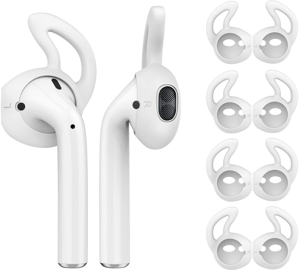 BRENZOOS - Siliconen Oordopjes voor Apple AirPods - Zachte en Anti-Slip Tips - Perfect voor Sport en Activiteiten - 4 Paar - Beschermende Oorkappen...