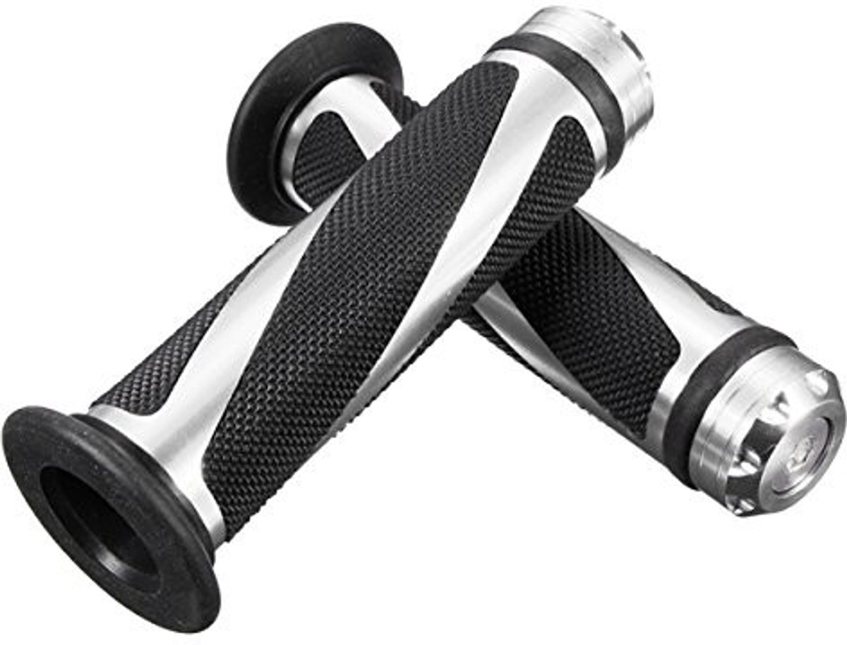 JHUBERS- Handgrepen Aluminium - Antislip Gel-Rubber - Stijlvol Design - Eenvoudig te Monteren - Geschikt voor Motorfiets/ATV - Gewicht 152 g - Motorhandgrepen
