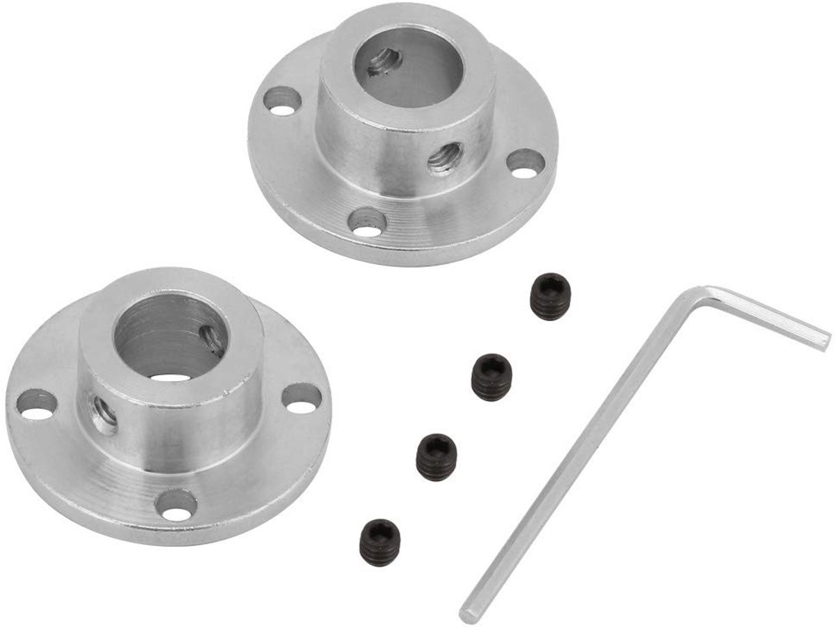 JHUBERS- Motoras Koppeling Stijf - Flenskoppeling - Gegalvaniseerd Ijzer - 12mm ID / 18mm OD - 2 Stuks - Corrosiebestendig