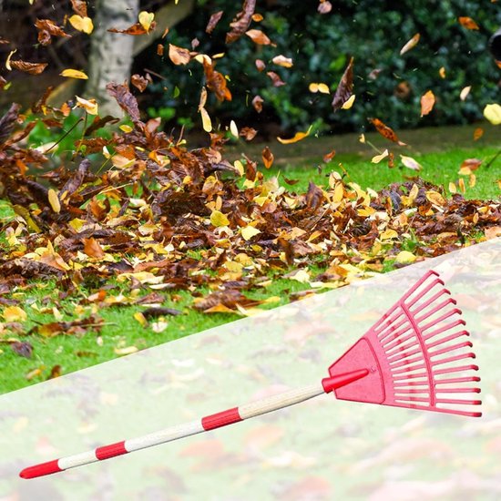 Bladhark Waaivormig - Tuin hark - Gazon reinigen - Afneembare steel - 14 tandig - Rood — afbeelding 3