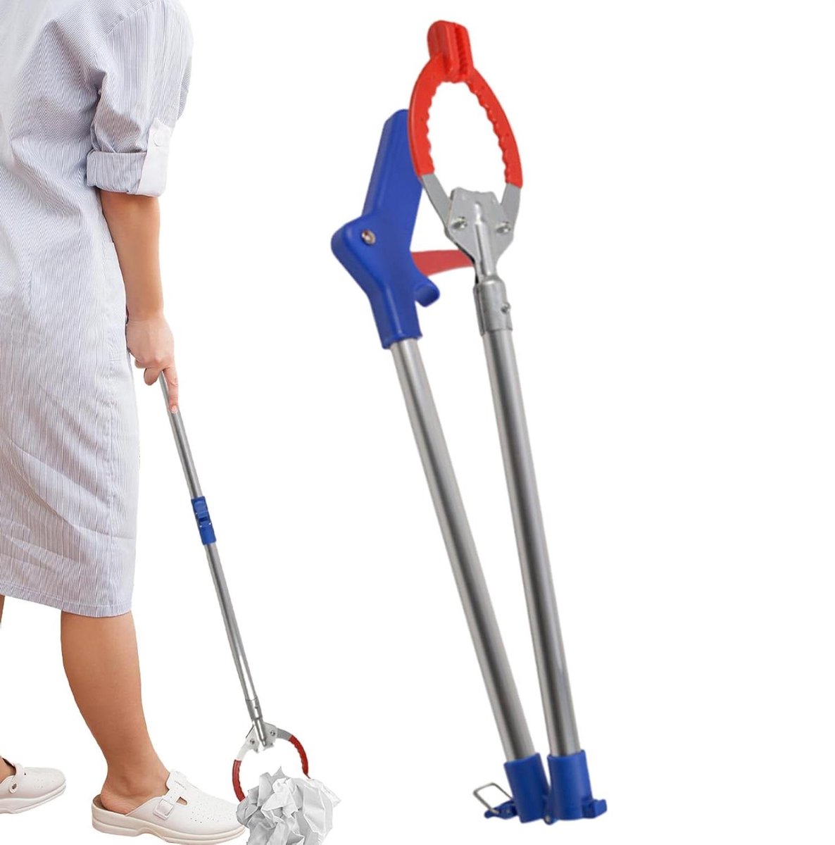 Spleetmondstuk Inklapgereedschap - Oogsttang Aluminium - Huis Tuin Reiniging - Ergonomische Handgreep - 92 cm - Grijs