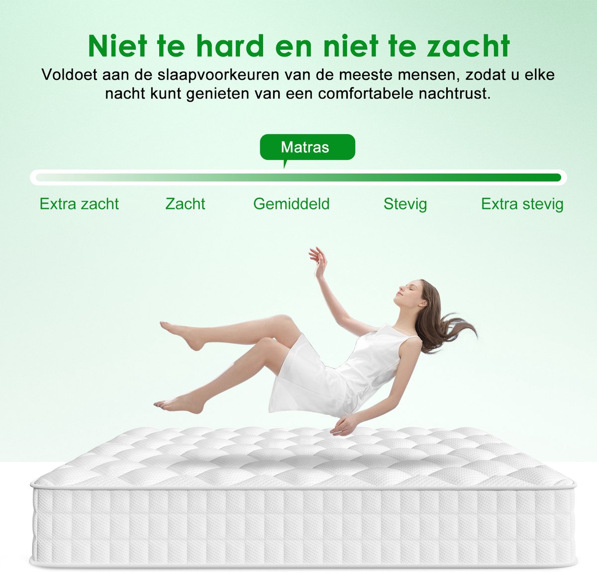 null Matras 160x200 - matras 22cm dik - 7 zones - pocke - afbeelding 4