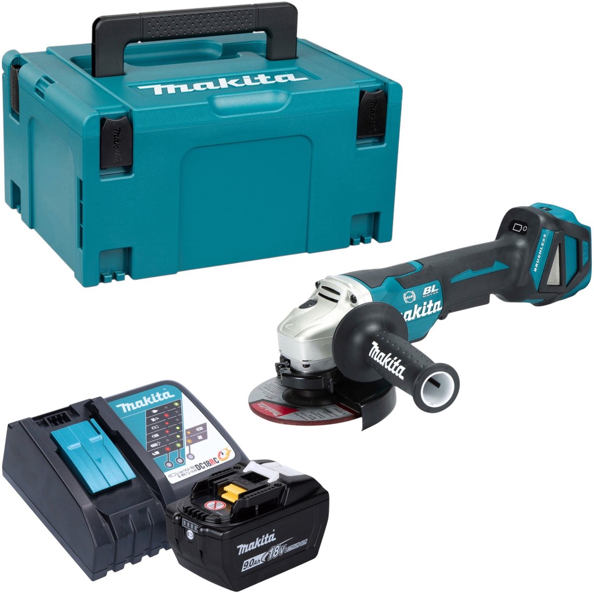 Makita DGA 517 Z Accu haakse slijper 18 V 125 mm borstelloos solo - zonder accu, zonder lader