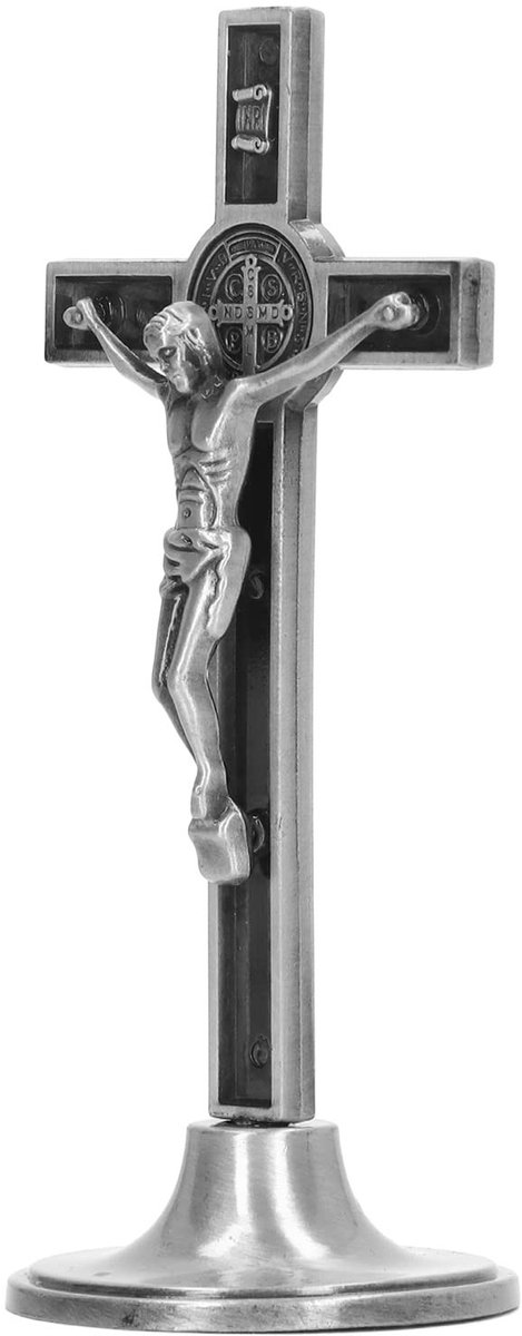 Dailygoods- Kruisbeeld Handgemaakt - Zinklegering - Katholiek Kruis - Muur Kruis - Staand Kruis - 1,9 x 2 x 4,7 Inch - Religieus Beeld