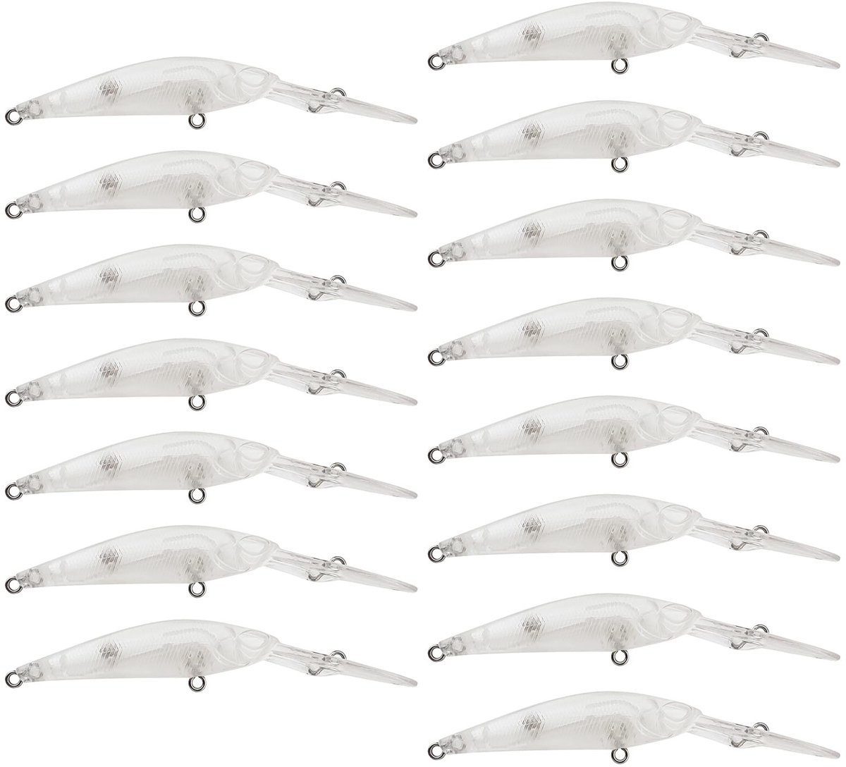 Dailygoods- Visspaties Set 20 Stuks - Ongeverfd Kunstaas - Topwater Crankbait - Drijvende Tackle - 3D Ogen - 9,4 cm/5,4 g