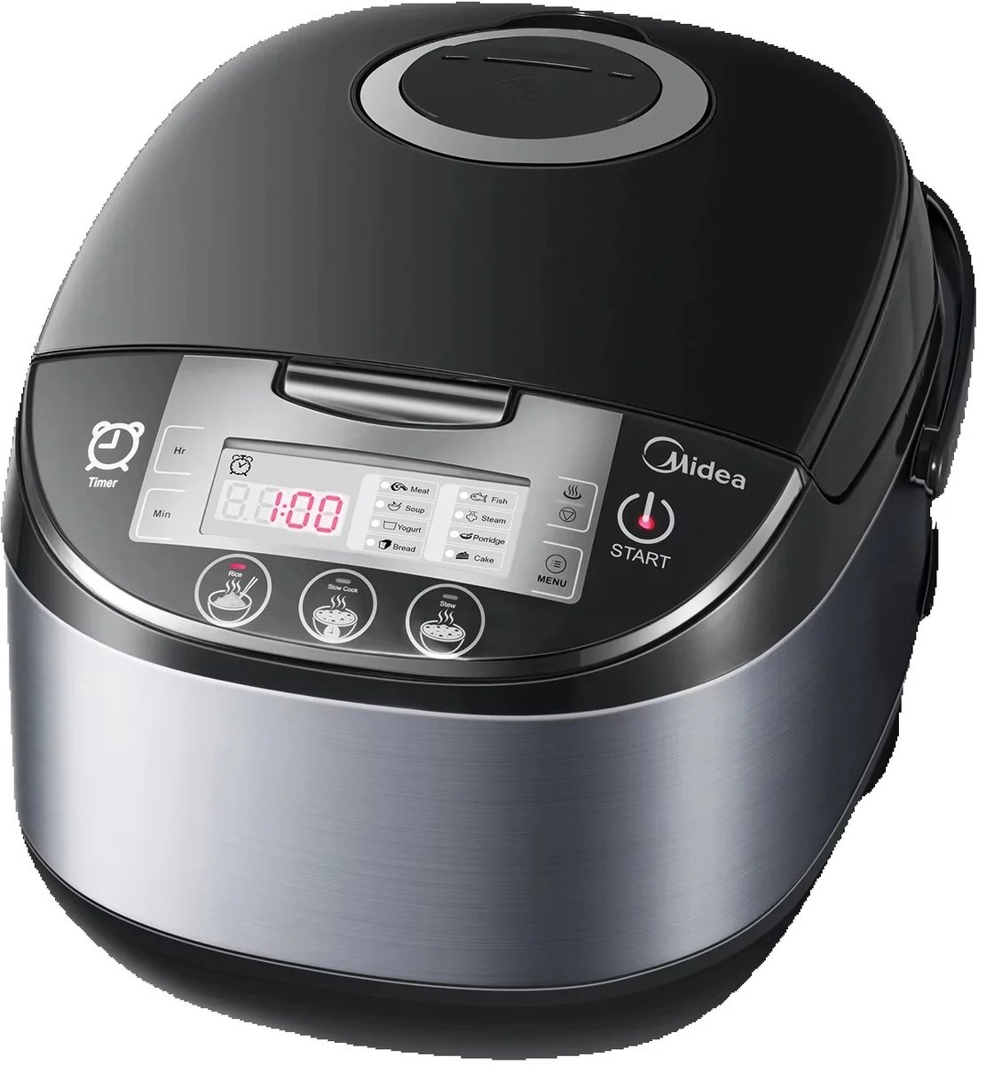 Hutjemutje - rijstkoker - ricecooker - slowcooker - multicooker - met stomer- 5L - 36.8 x 28.8 x 24.3 cm - voor 5-6 personen