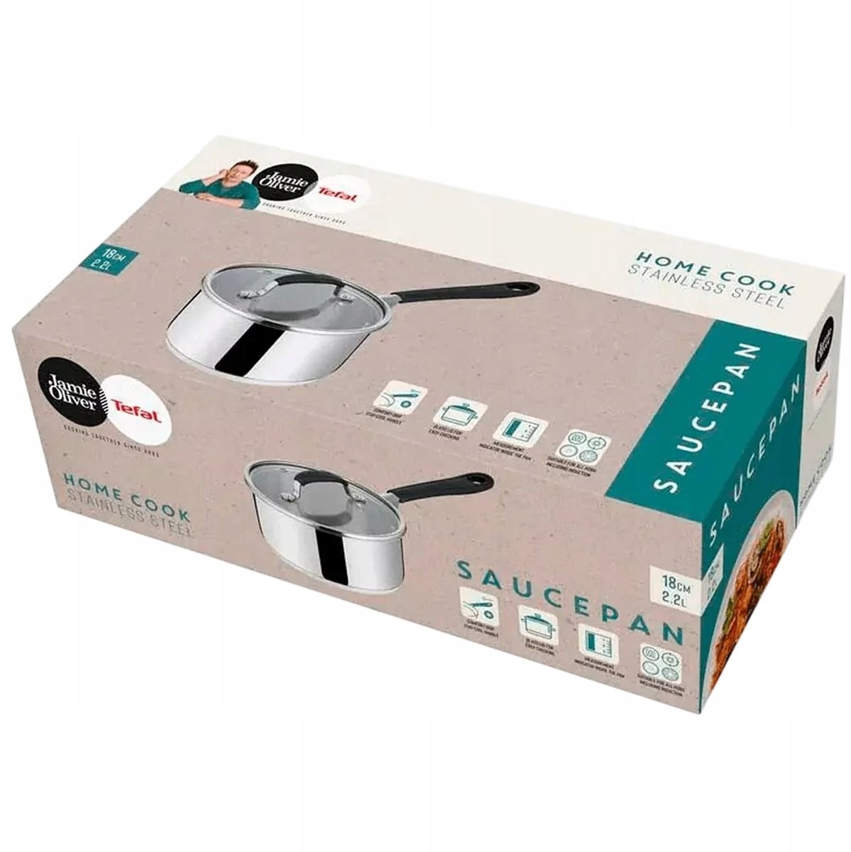 Tefal Jamie Oliver Steelpan 18 cm - 2.2L - Geschikt voor alle warmtebronnen
