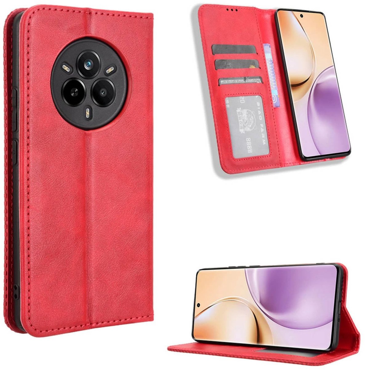 Dailygoods- Leren Hoesje Schokbestendig - Telefoonhoesje Oukitel C58 Pro - PU-Kunststof - Met Portefeuille - Kaartsleuven - Magneetsluiting - Telefoonhoes