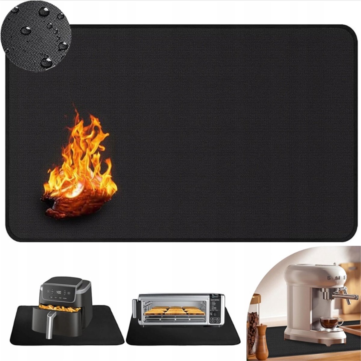 Vuurbestendige Mat 40x60cm - Hittebestendig Onder BBQ, Haard & Oven