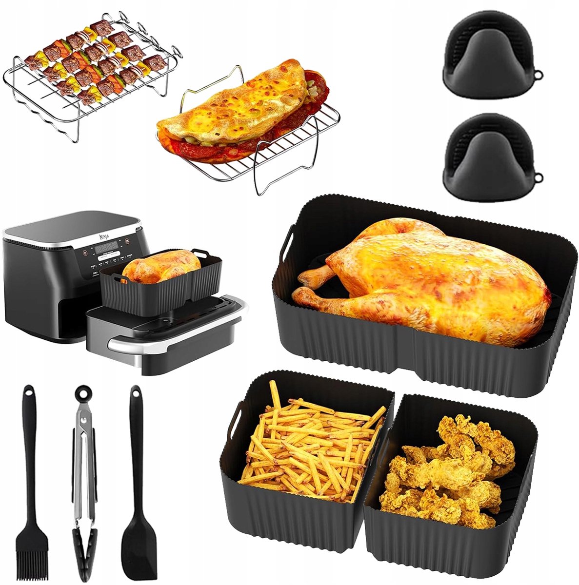 Ninja Foodi Flexdrawer AF500EU Accessoireset Airfryer 10,4L - 9 Onderdelen