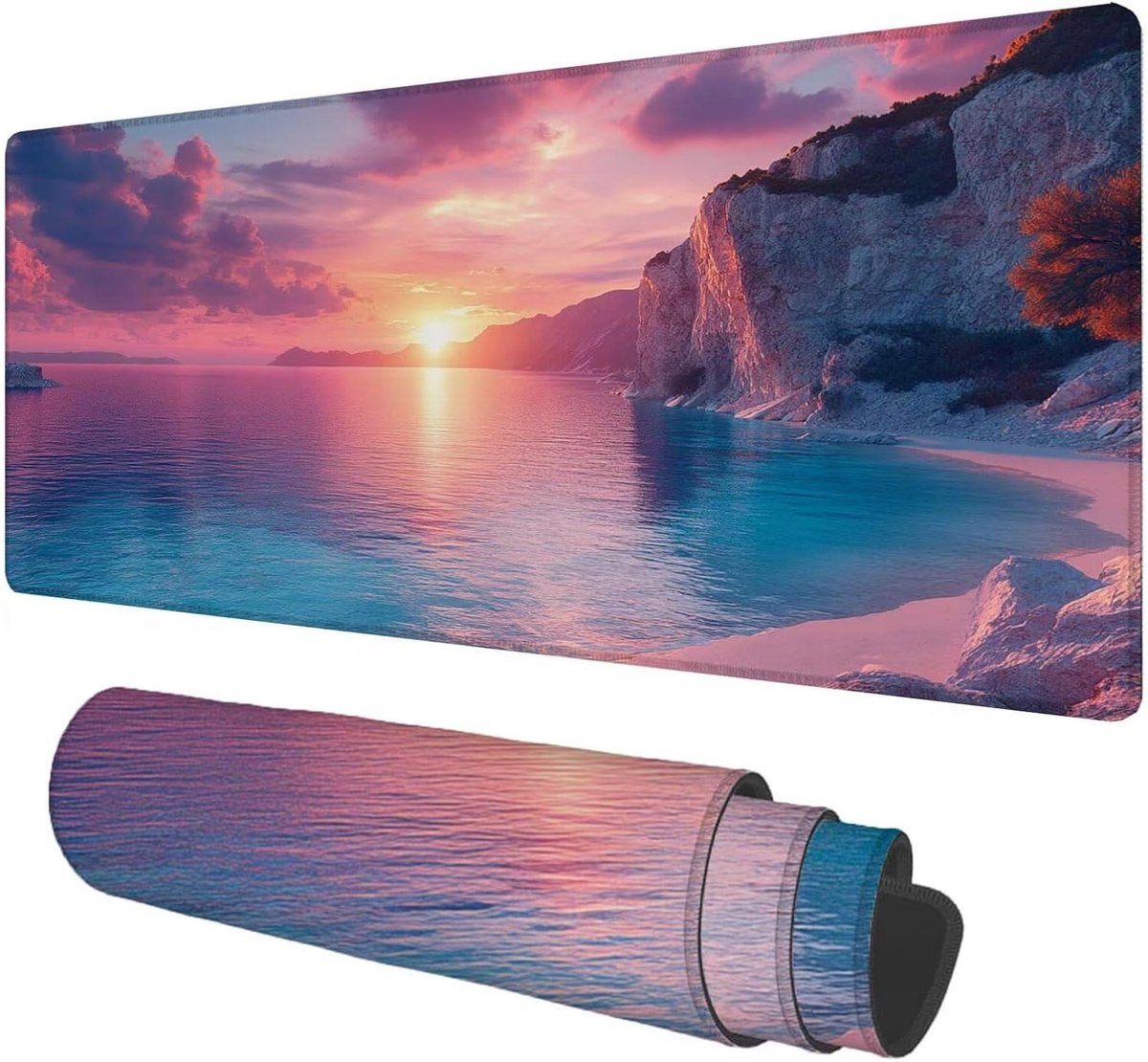 Grote Muismat - Bureauonderlegger Toetsenbordmat - Comfortabel Werken - Ultraglad Oppervlak - 150x80 cm - Zonsondergang
