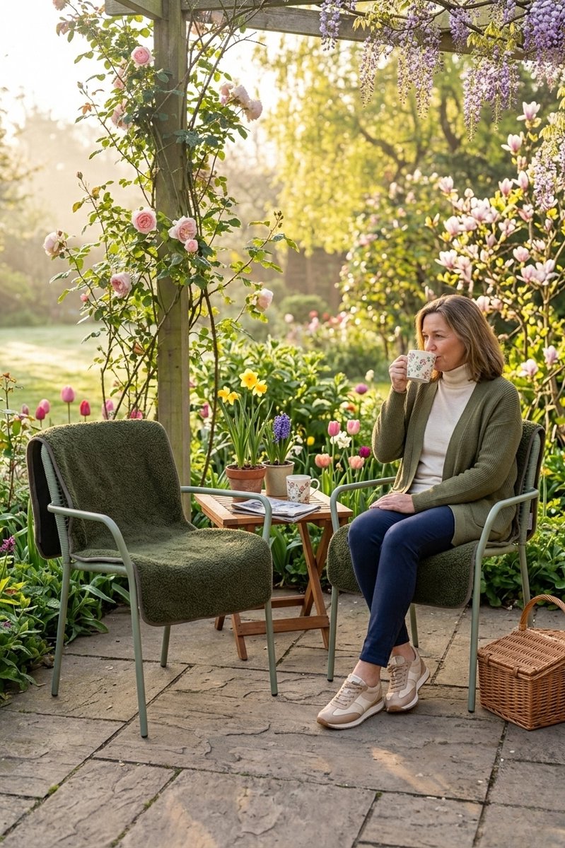 Nikki Amsterdam | The.Seat Pad | Warmtedeken | Stoelverwarmer | Duurzaam & Draadloos | Infrarood warmtedeken | Bureaustoelkleed | 135 x 45 cm | Woolly | Green | Groen | Binnen en Buitengebruik | Incl. Powerbank (16000mAh) | Gebruiksduur: tot 12 uur