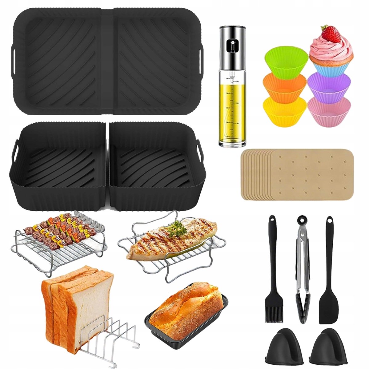 24-delige Airfryer Accessoireset voor Ninja Foodi Flexlade 10,4L