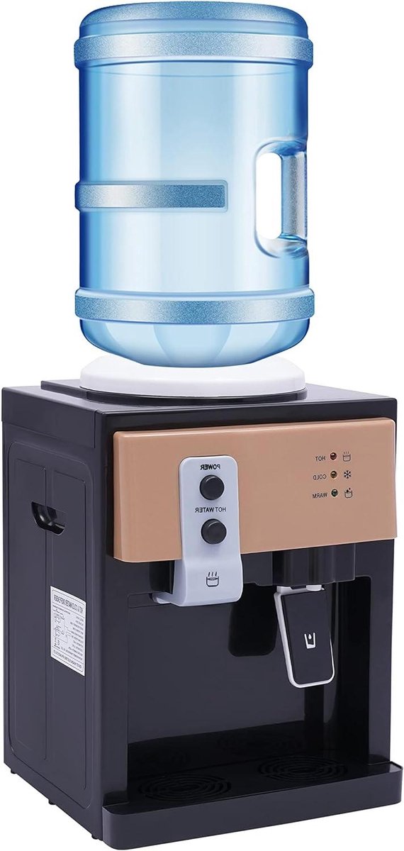 Waterdispenser Elektrisch - Warm Koud Water - Direct Drinken - Roestvrij Staal - 36x24x27 cm - Zwart