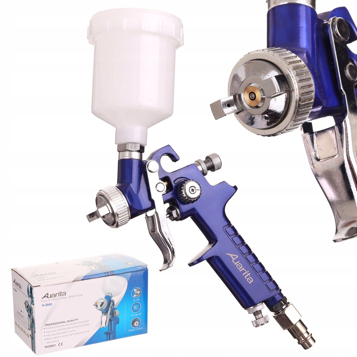 Mini HVLP Verfspuit 0,5mm 125ml voor Spotrepair en Kleine Oppervlakken
