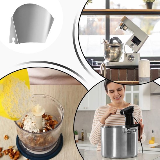 Gietschild Mixer - Schenkdeksel Kom - Schoon Maken - Roestvrij Staal - 14 x 17 cm - Zilver — afbeelding 2