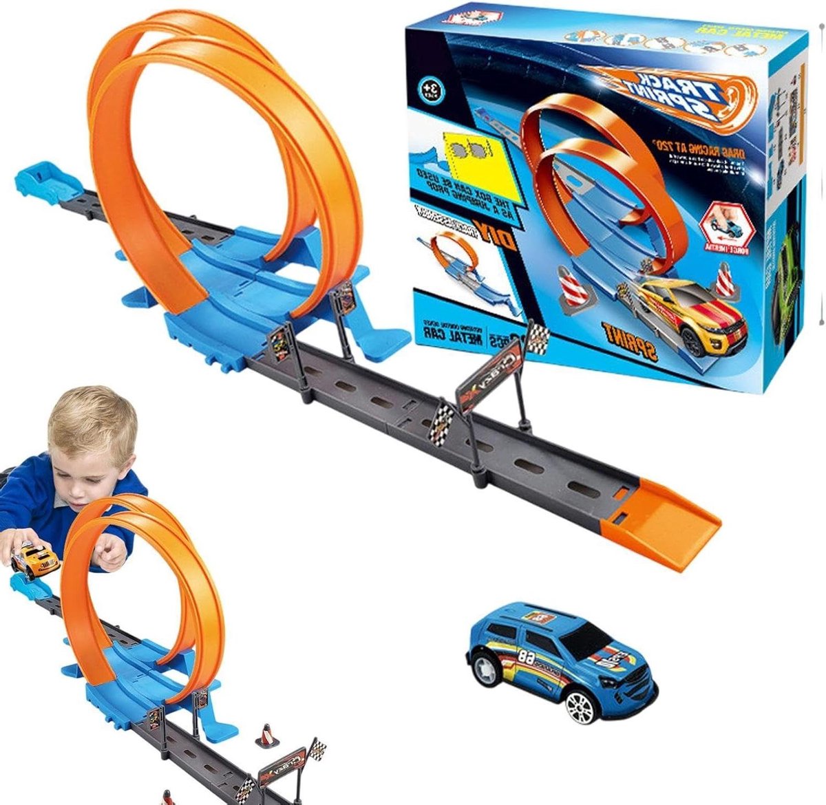 Flexibele Baan - Race Speelgoed - Kinderen Spelen - Creëert Eigen Circuits - 276 cm Lengte - Willekeurig