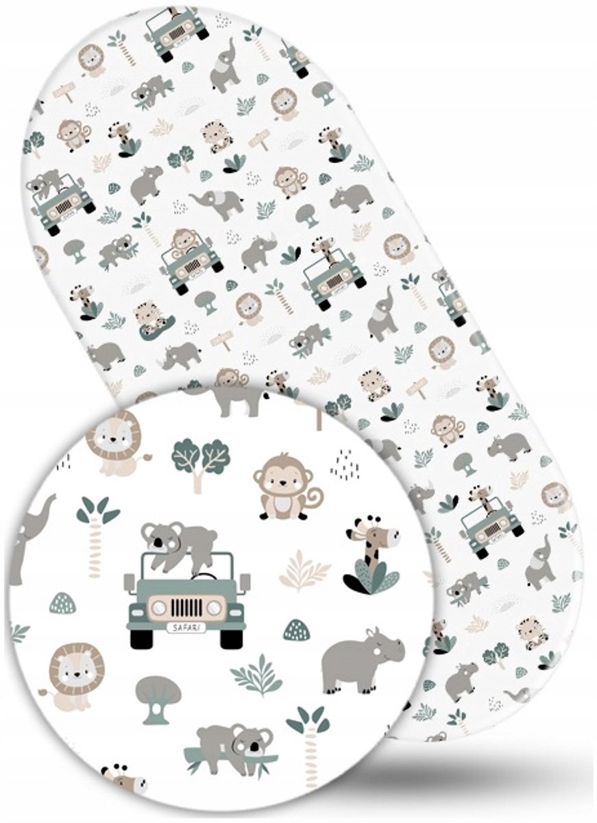Babymam Kinderwagenbak Laken met Elastiek - Safariprint - 38x80cm