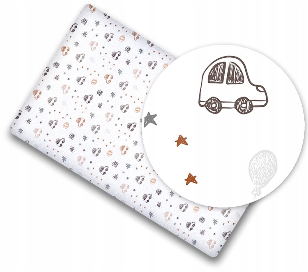 Babymam Hoeslaken 160x80cm 100% Katoen met Elastiek - Auto's