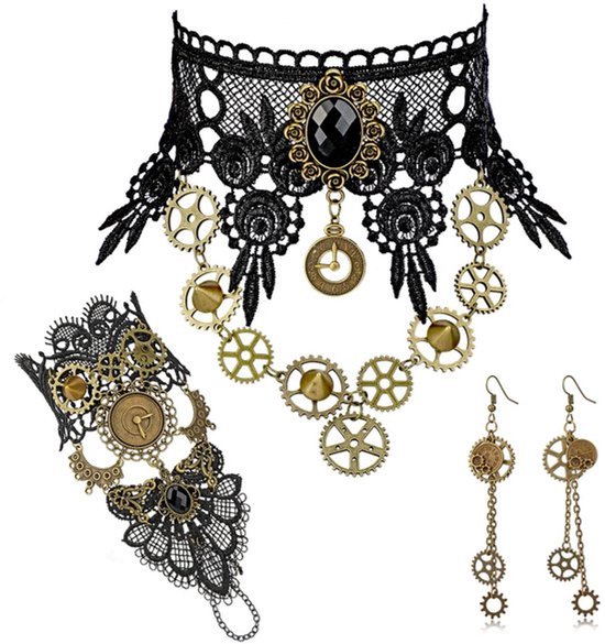 Dailygoody - Steampunk accessoires - Kostuum sieraden - Tandwielen
