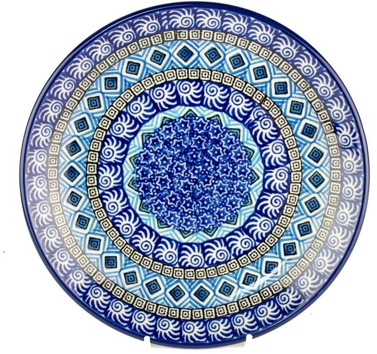 Bolesławiec dessertbord 20 cm - handgemarkeerd keramiek