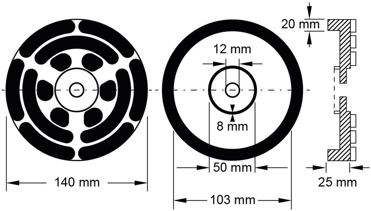 KS TOOLS Rubberen schijf 20 voor OMCN liften Ø 140 mm - 160.0496