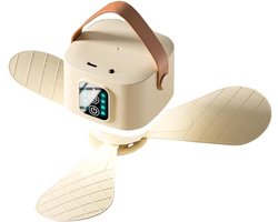 USB-oplaadbare plafondventilator met verlichting en afstandsbediening, Geschikt voor kampeertenten.