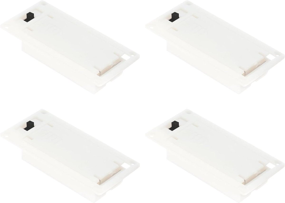 Batterij Houder - AAA Houder - Elektronica Projecten - Met Schakelaar - 4 Stuks - Gebroken Wit