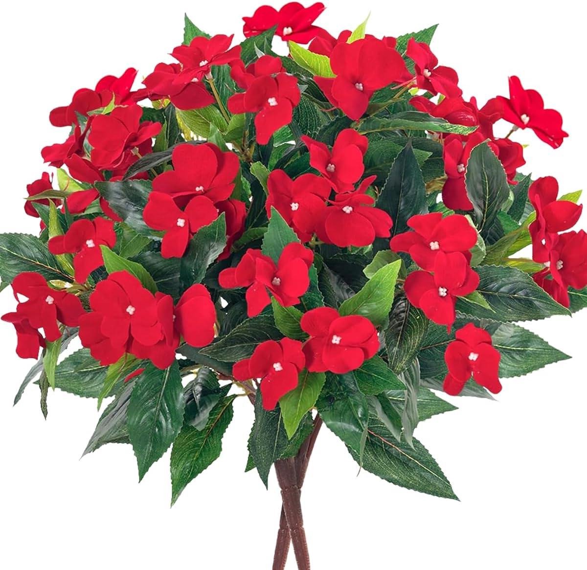 Nep Impatiens Bloemen - Zijde Planten - Buiten Decoratie - UV-bestendig Materiaal - 2 Bund