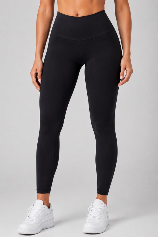 SparkNine Flow dames sportlegging - extra zachte stof - XXL - zwart - hoge taille - buikcontrole - booty lift - but crunch - ademend - elastisch van Merkloos — afbeelding 4