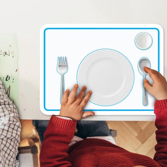 Baby Eetmat - Siliconen Placemat - Zelfstandig Eten Leren - Zelfplaatsing Ontwerp - 30x22 cm - Wit — afbeelding 3