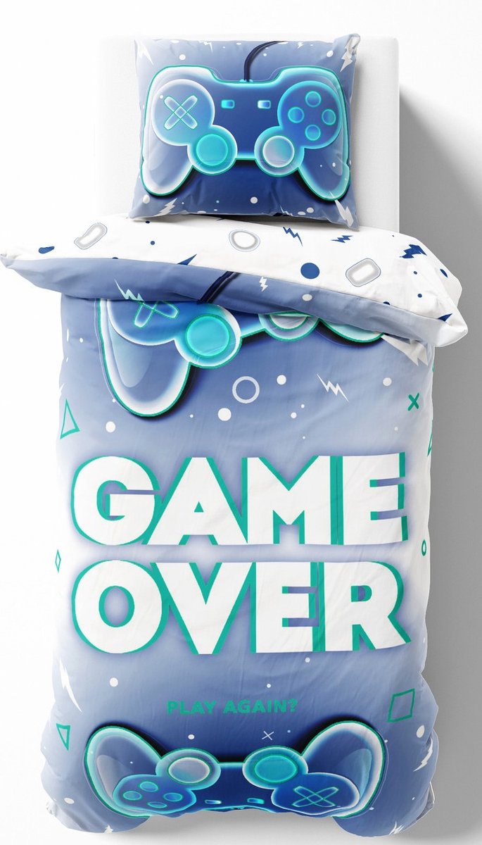 Game Over Beddengoed 140x200 cm - Lichtgevend, voor Gamers