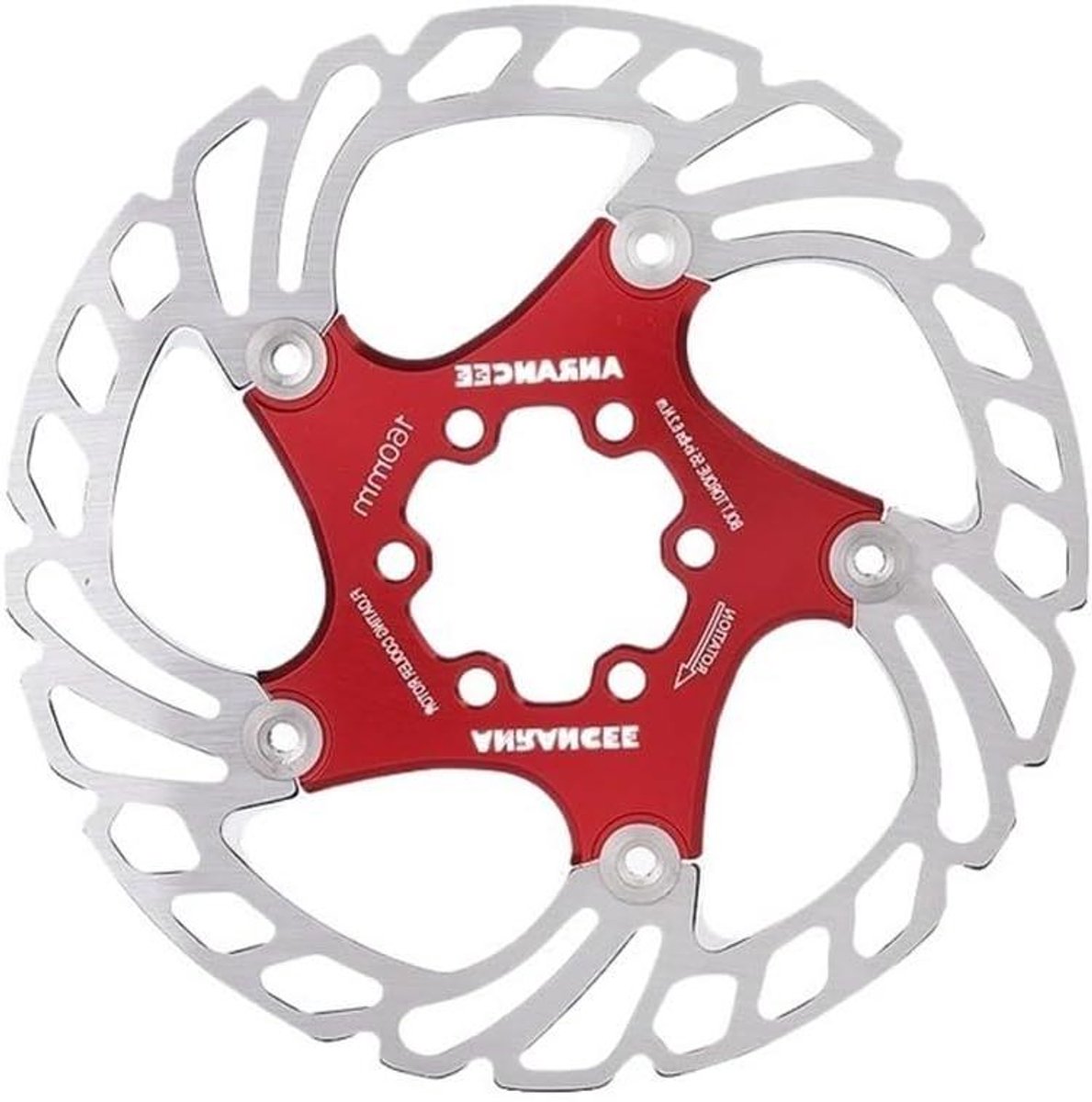 Fiets Schijfrem Rotor - Remonderdeel - Veilig Fietsen - Roestvrij Staal - 160 mm - Rood