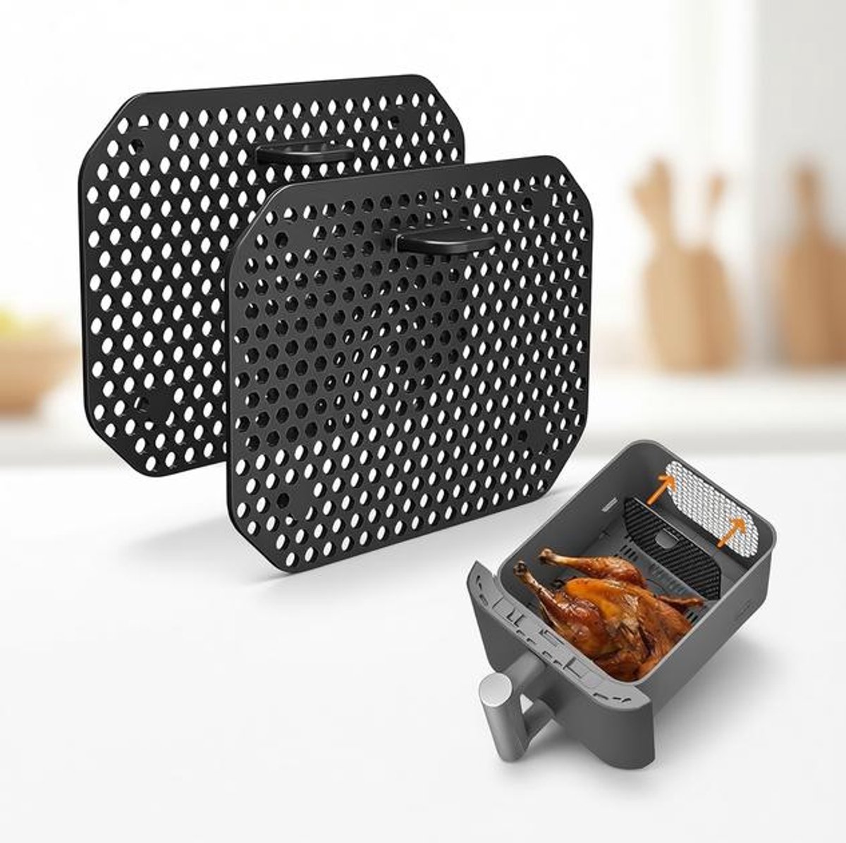 Maison Elara Siliconen Airfryer Accessoires Set - 2 Stuks Spatbescherming
