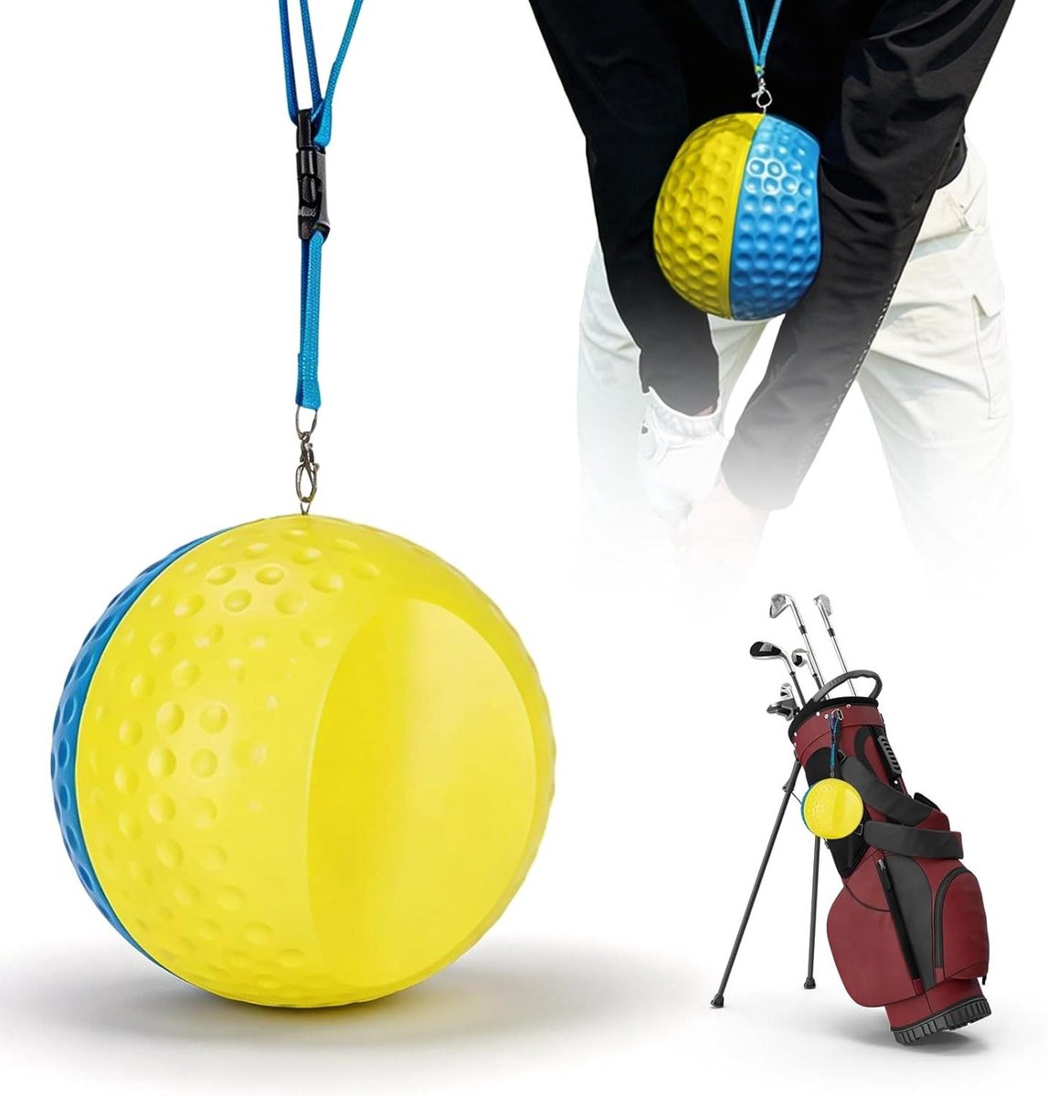Golf Swing Trainer - Trainingshulp Bal - Golfslag Verbeteren - Verbetert Coördinatie - 165 x 19 x 19 cm - Tweekleurig