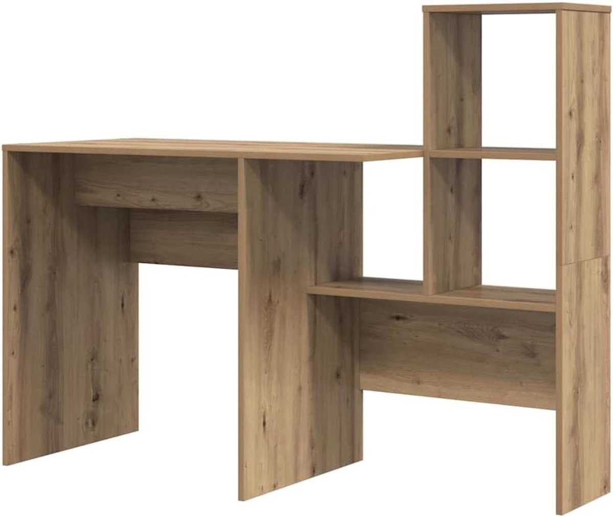 Bureau met opbergruimte - Werktafel hout - Thuiswerken organiseren - Mat oppervlak - 1315 cm breed - Eiken