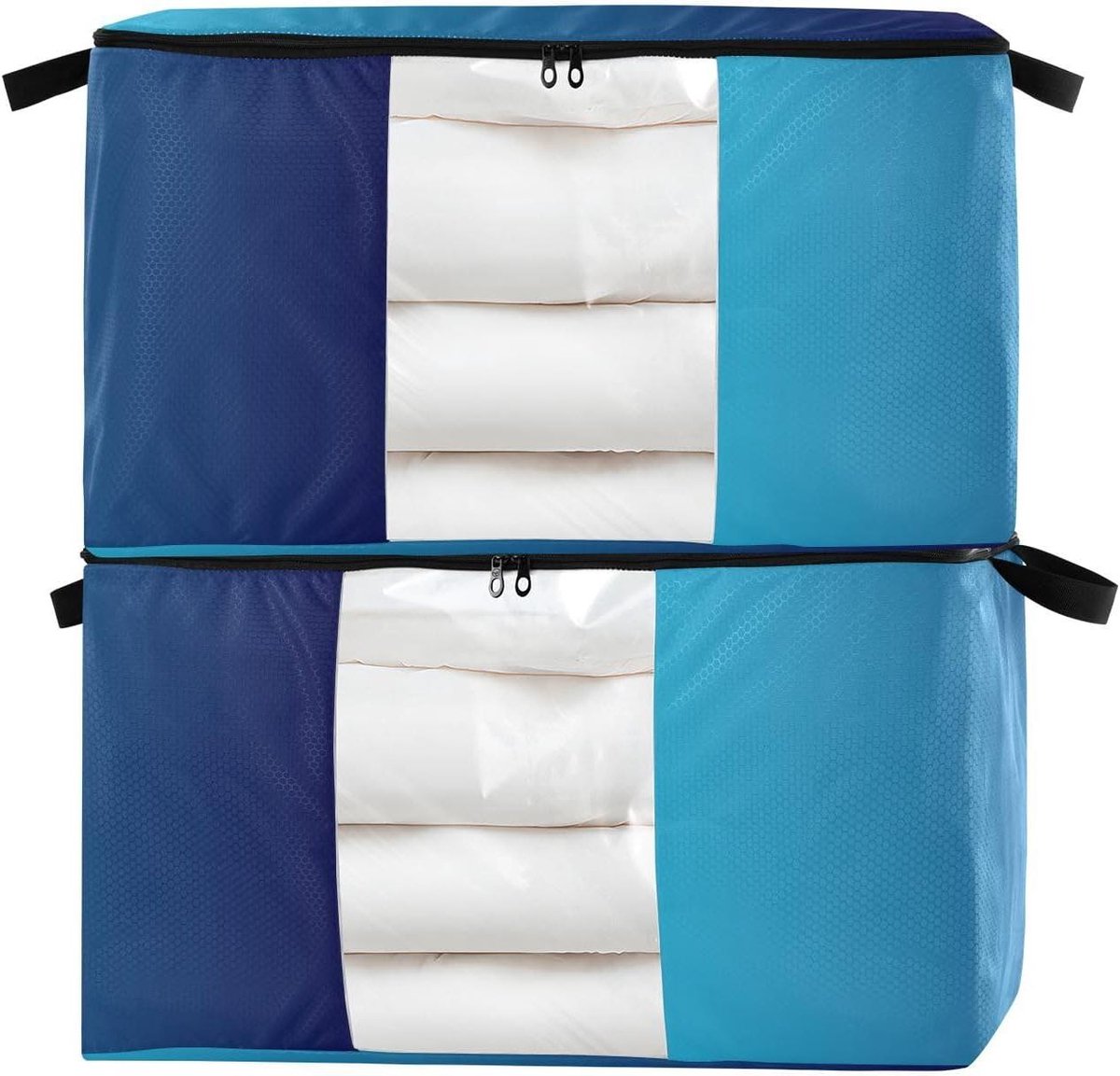 Opbergzakken - Opbergcontainers - Kleding Opbergen - Doorzichtig Venster - 2 Stuks 95L - Blauw Gradiënt