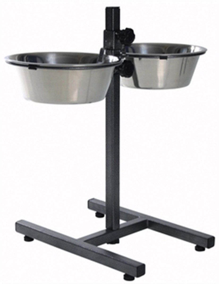 COCAPET voer en drink standaard voor honden - voerbakken - 50 cm - 2 x 2.8 l - doorsnede 24 cm - vaatwasbestendig -rvs bakken