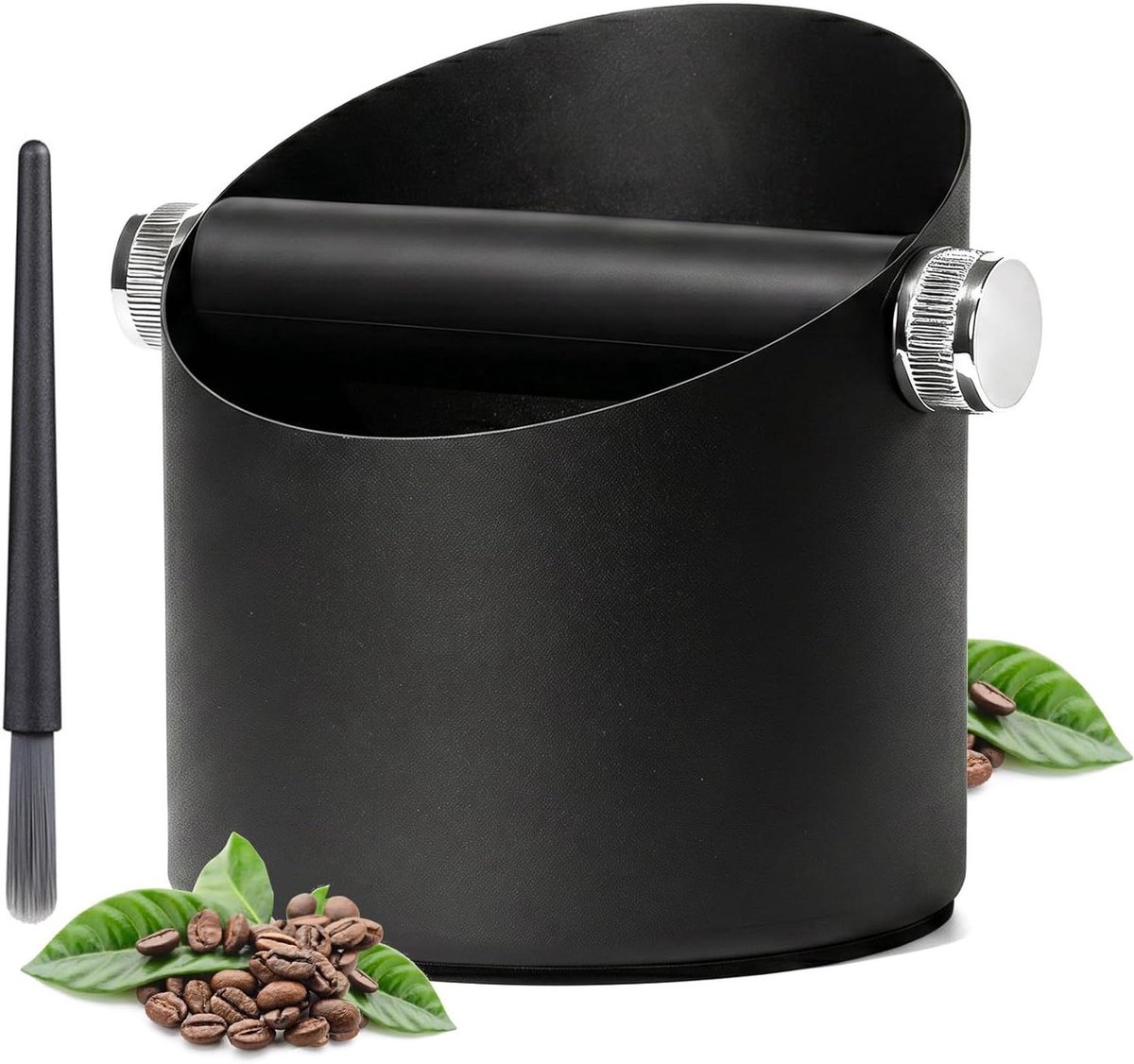 Koffiedik Klopdoos - Espresso Bak - Koffiezet Gemak - Grote Capaciteit - 13x12x12 cm - Zwart