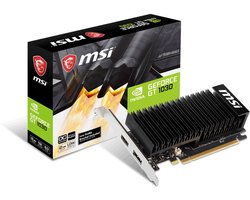 MSI GeForce GT 1030 2GHD4 LP OC - NVIDIA Videokaart - PCI Express 3.0 x16 - DDR4 - 1x HDMI 2.0 - 1x DisplayPort 1.4