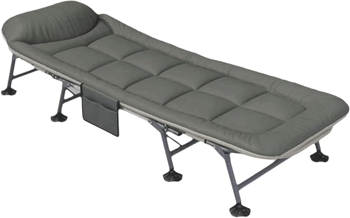 Camping Bed - Opvouwbaar Bed - Buiten Ontspannen - Verstelbare Hoogte - 190 x 65 cm - Groen
