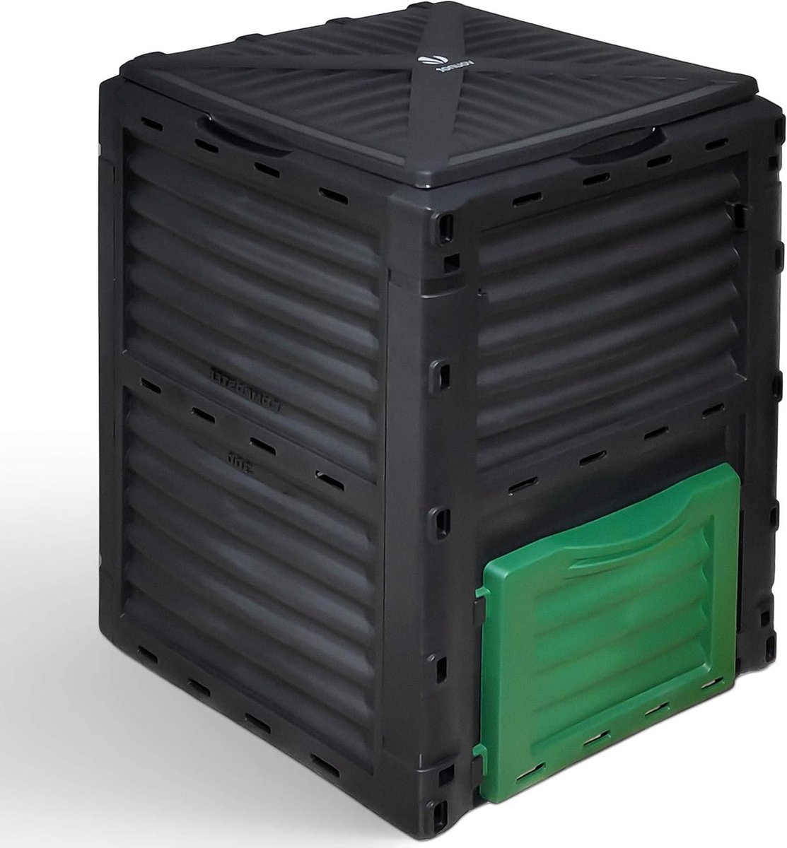 Compostbak Tuin - Afvalbak Gft - Afval Verwerken - Eenvoudige Montage - 300 Liter - Zwart Groen