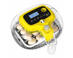 LayZyEgg® M16 Pro Broedmachine | Volautomatische Incubator voor 16 Eieren | Automatisch Keersysteem | Digitaal Display met Temperatuur & Luchtvochtigheid | Dagenteller | Voor Kip, Kwartel en Eend