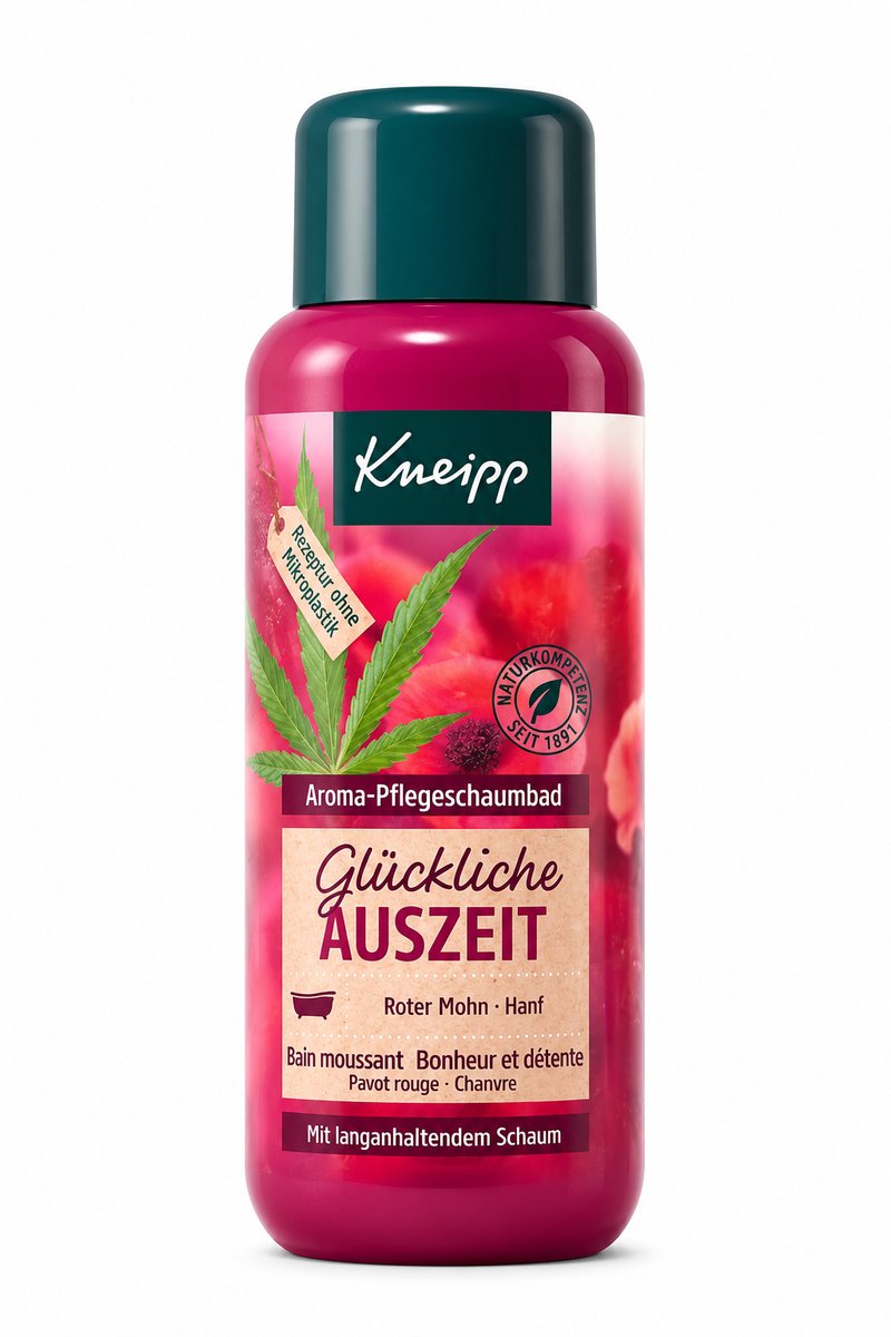 Kneipp Aroma Care Schuimbad Happy Break – Verzorgend Badschuim met Verfrissende Geur – Rijk Schuim voor een Ontspannend Badmoment