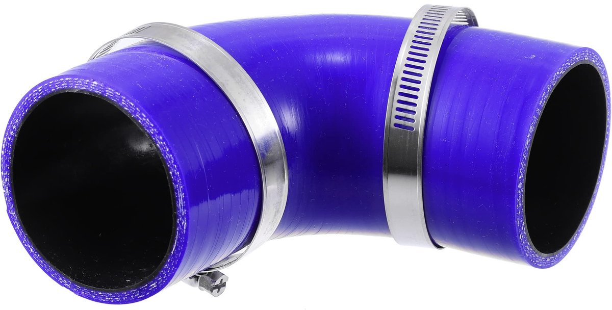 Dailygoods- Silicone Reducer 90 Graden - 63mm Binnendiameter - Slangtype - Kleur Blauw - Universele Pasvorm - Kwaliteitsmateriaal voor Lange Levensduur - Slang